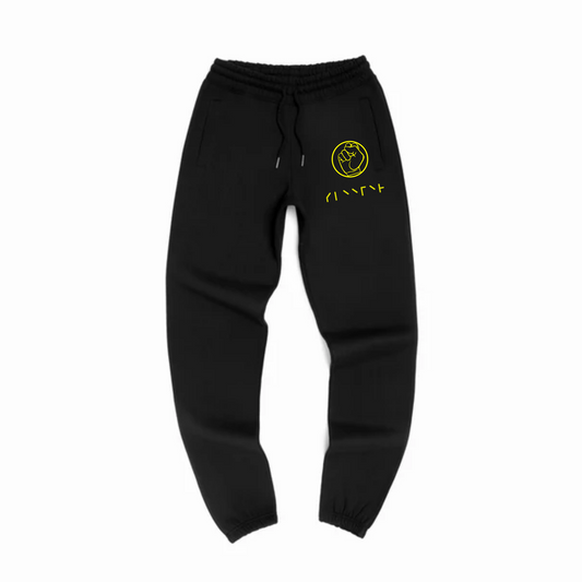 BLACK AND YELLOW PREMIUM SWEATPANTS