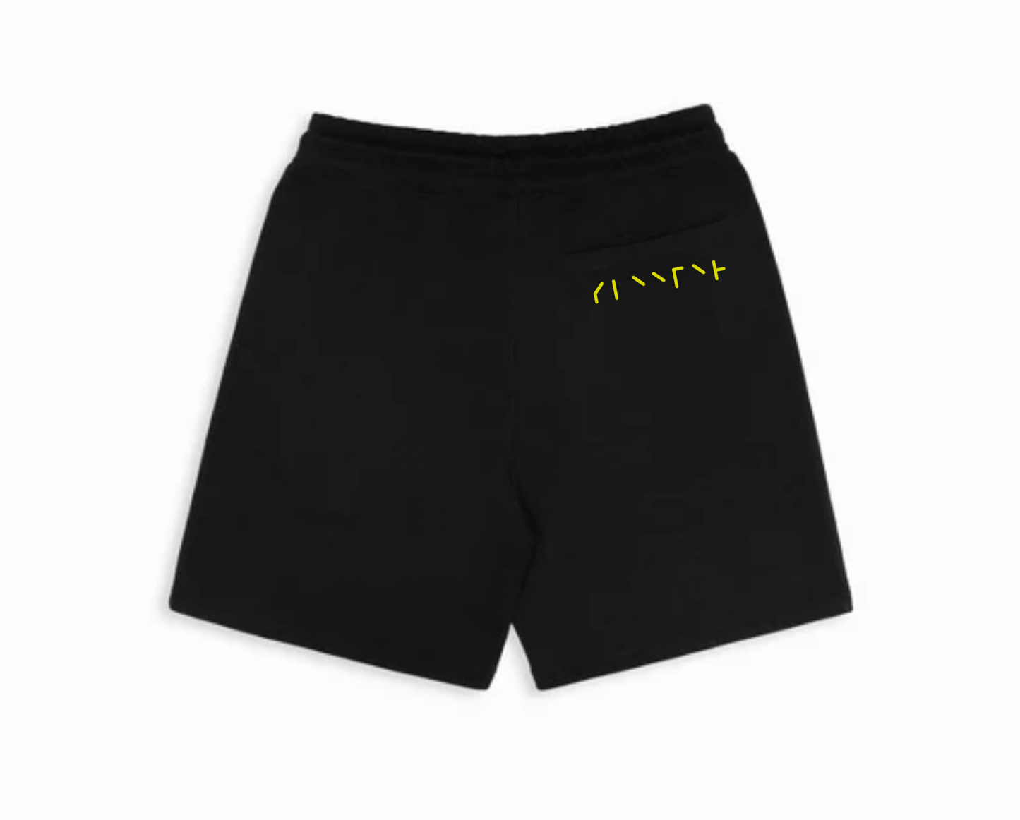 BLACK AND YELLOW SWEATSHORTS